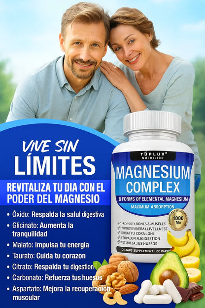 🔥OFERTA 2X1 🔥 MAGNESIO COMPLEX 8 en 1 - 1000mg 💊 90 CAPSULAS · Logra un Sueño Reparador y Más Energía 🔋