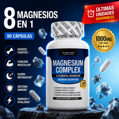 🔥OFERTA 2X1 🔥 MAGNESIO COMPLEX 8 en 1 - 1000mg 💊 90 CAPSULAS · Logra un Sueño Reparador y Más Energía 🔋