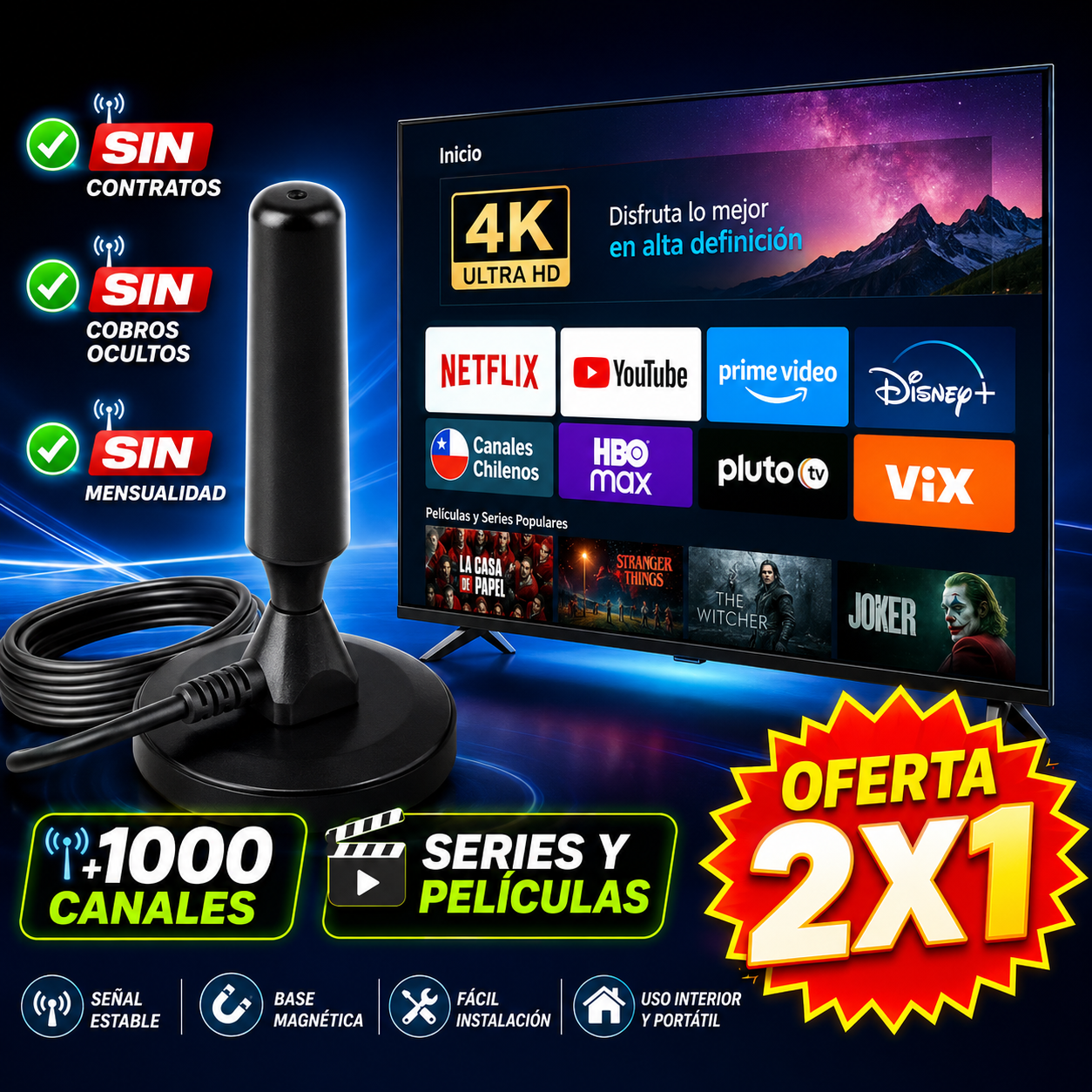 💰 PACK 2x1 NitidaTV™ 4K: Olvídate de la Mensualidad 🚫💸