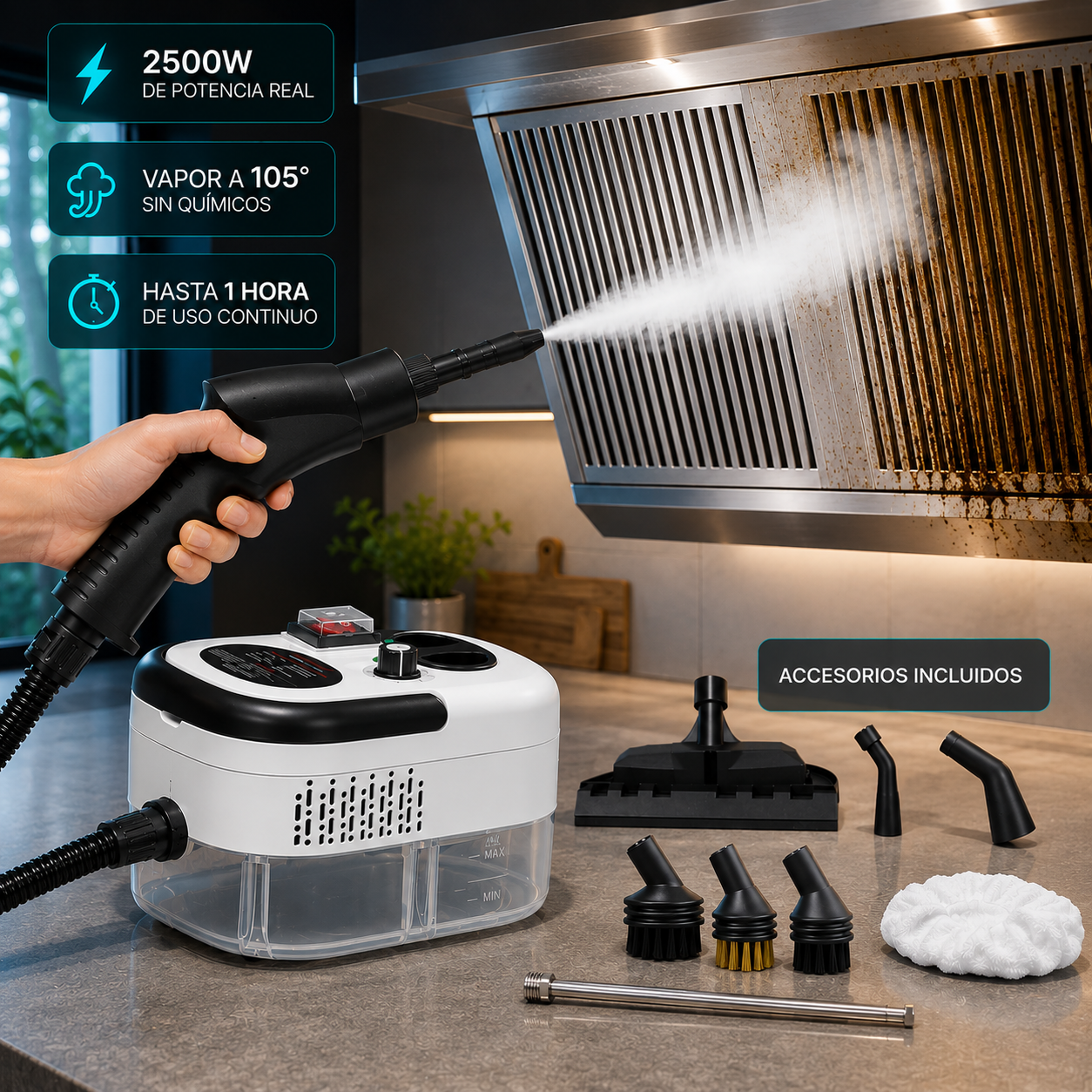 💨 CleanJet Pro™ – Limpiador a Vapor Profesional 2500W 🧼